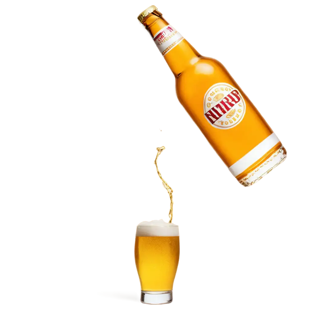 PNG-Image-of-a-Flying-Beer-Bottle-Creative-Artwork-for-Online-Platforms