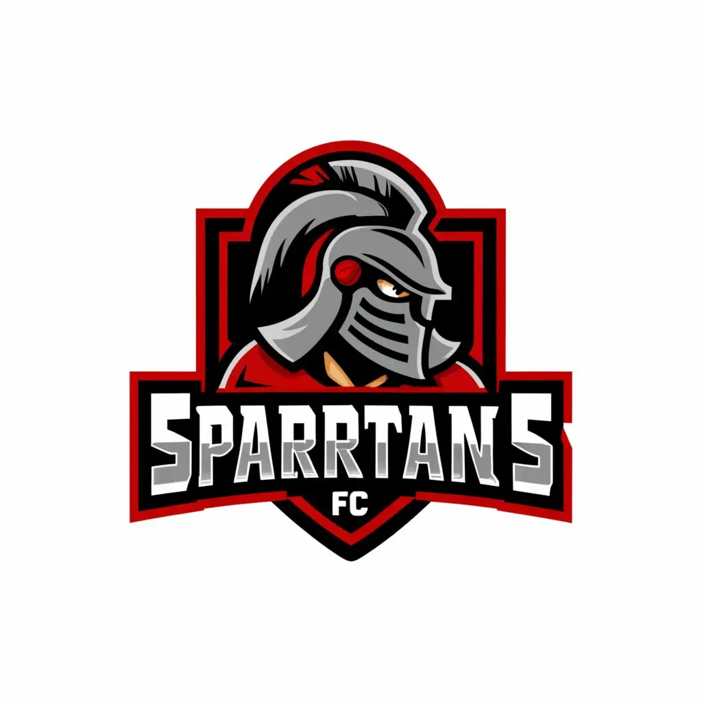a logo design,with the text "Spartans FC", main symbol:spartan,Moderate,be used in Sports Fitness industry,clear background