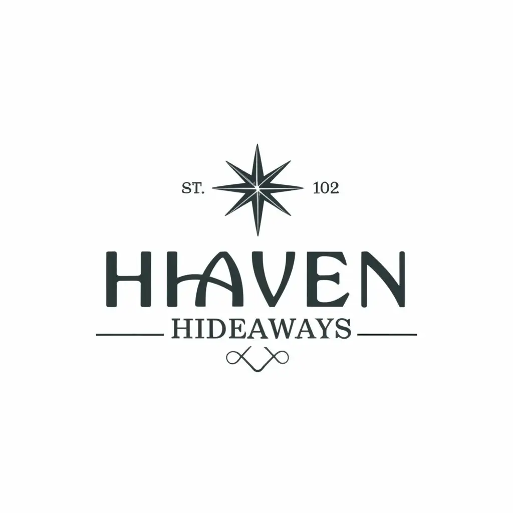 a logo design,with the text "haven hideaways", main symbol:compass,Moderate,be used in Travel industry,clear background