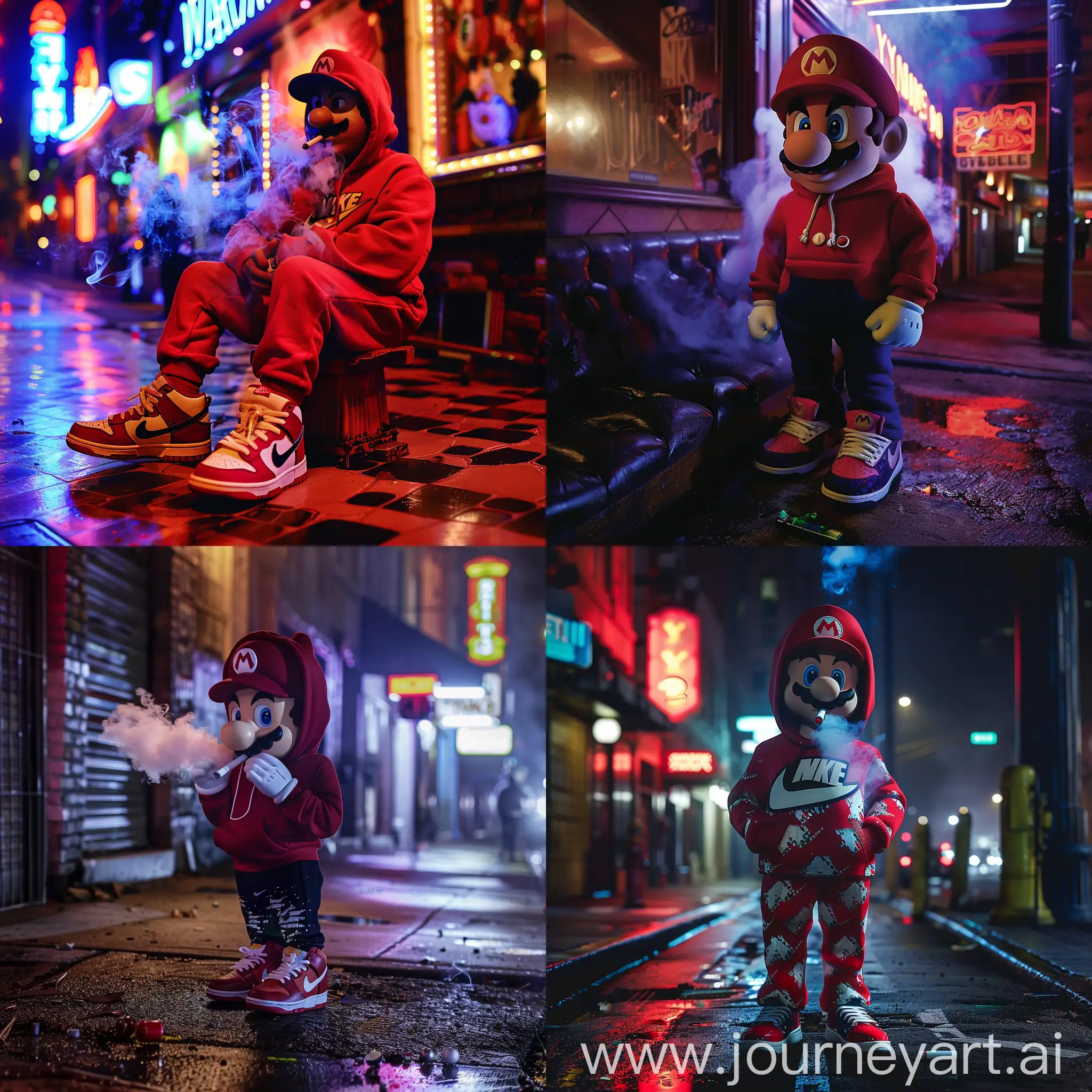 Mario-Smoking-in-Ybor-City-Club-with-Nike-Hoodie-and-Shoes
