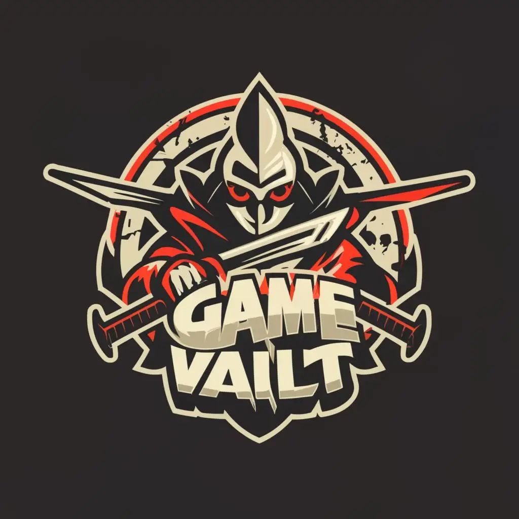 LOGO-Design-For-Game-Vault-Japanese-Tattoo-Ninja-Theme-with-Intricate-Details