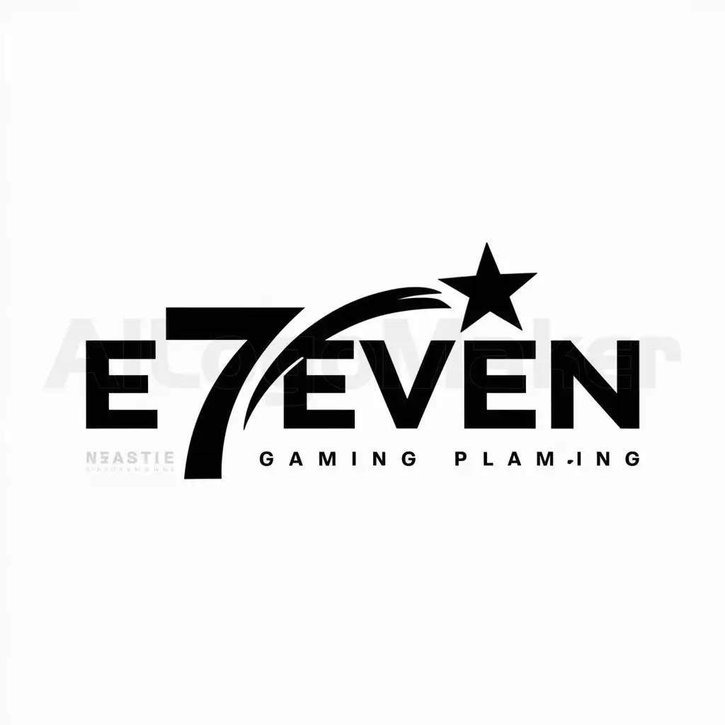 a logo design,with the text "E7EVEN", main symbol:Shooting stars,Moderate,be used in Gaming industry,clear background