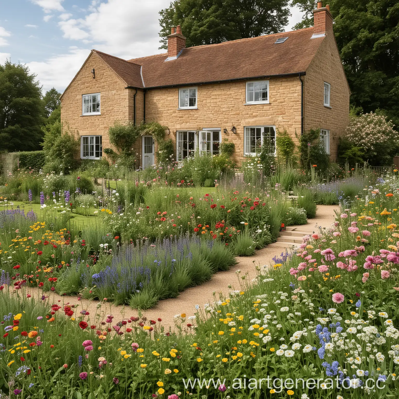 Country-House-Design-with-Flower-Garden
