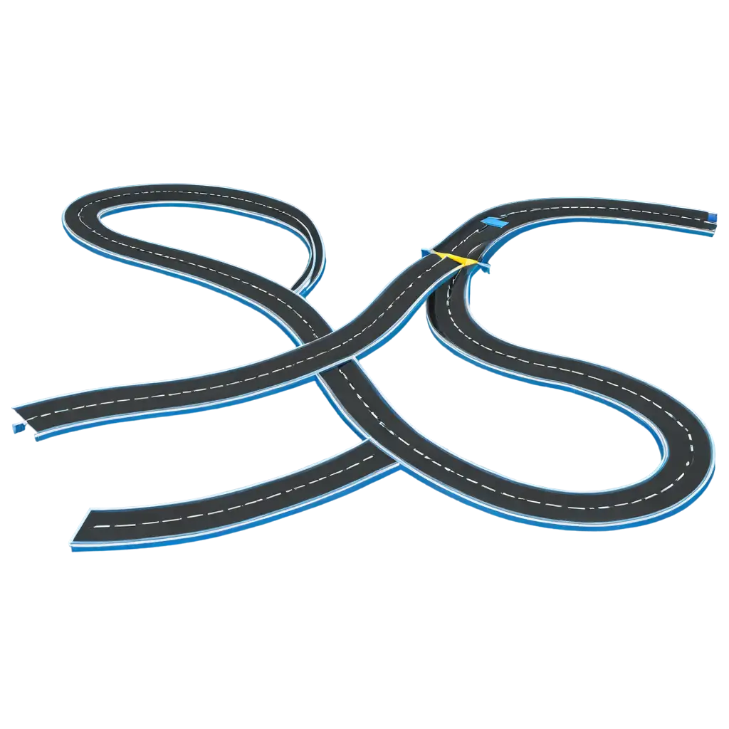 VectorStyle-Double-Roads-in-Blue-Enhancing-Visual-Clarity-with-PNG-Format
