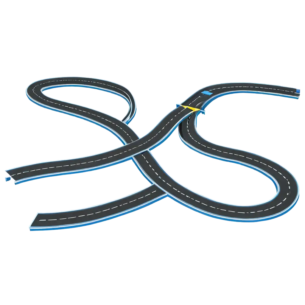 Vector style Double roads in blue 