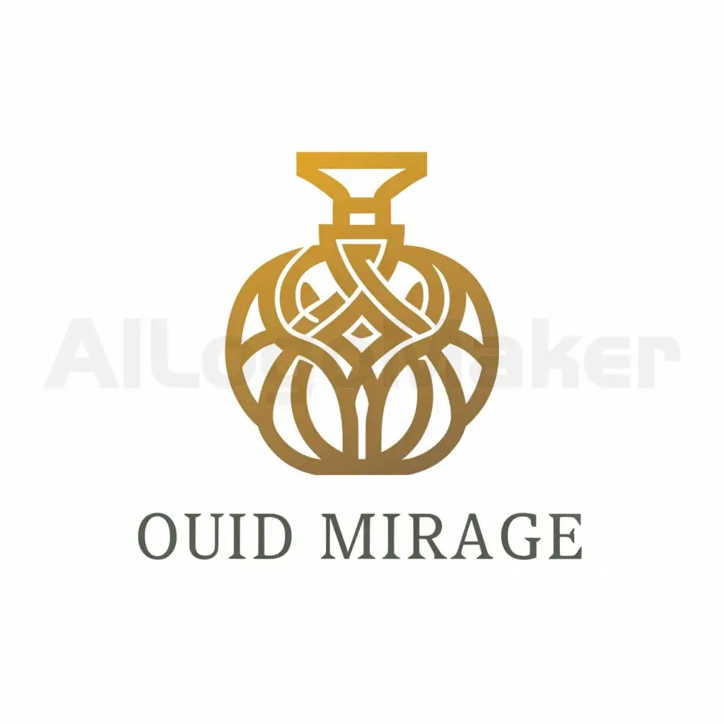 a logo design,with the text "Oud mirage", main symbol:oud Perfume,Moderate,clear background