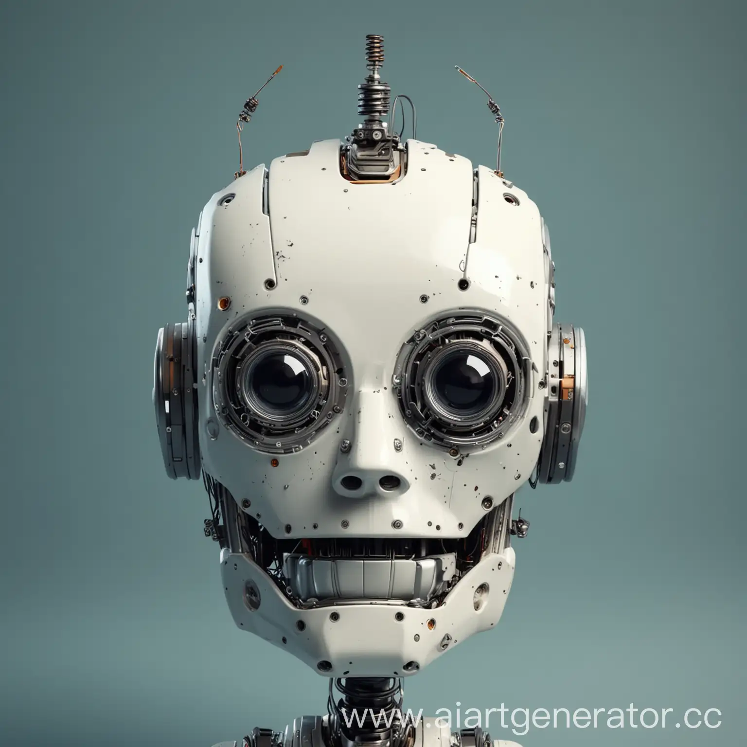 Humorous-Clumsy-Robot-Head-in-Silly-Expression