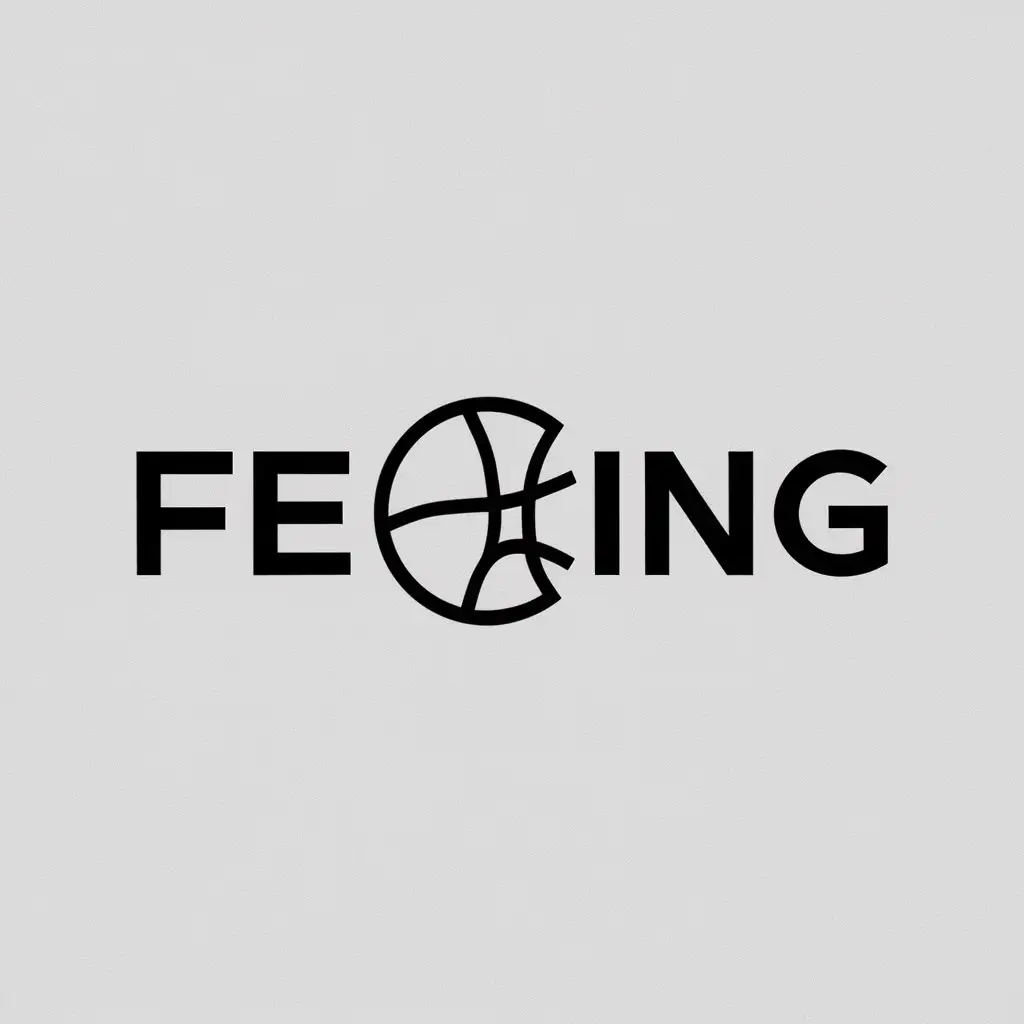 a logo design,with the text "Feeling", main symbol:basketball,Minimalistic,be used in Sports Fitness industry,clear background