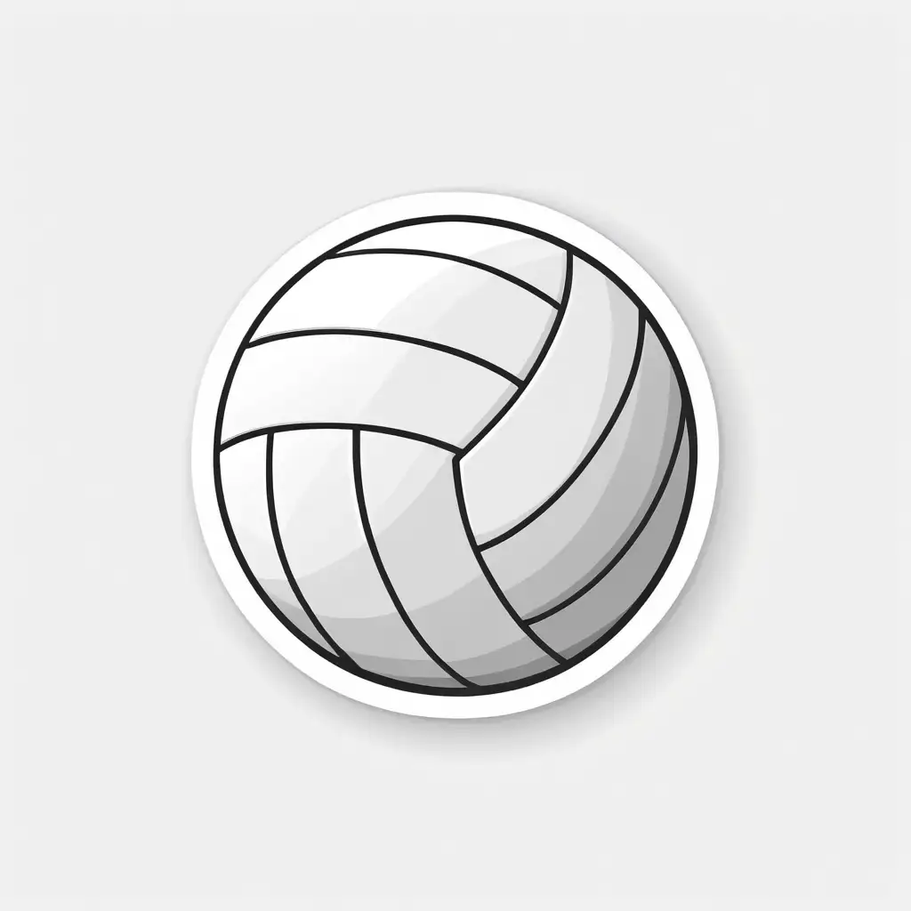 Simple Cartoon Volleyball Clipart on White Background