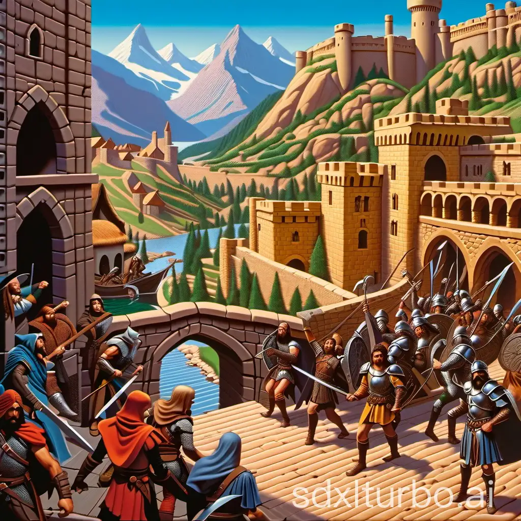 Fantasy-City-Riot-Larry-Elmore-Style-Dungeons-and-Dragons-Art