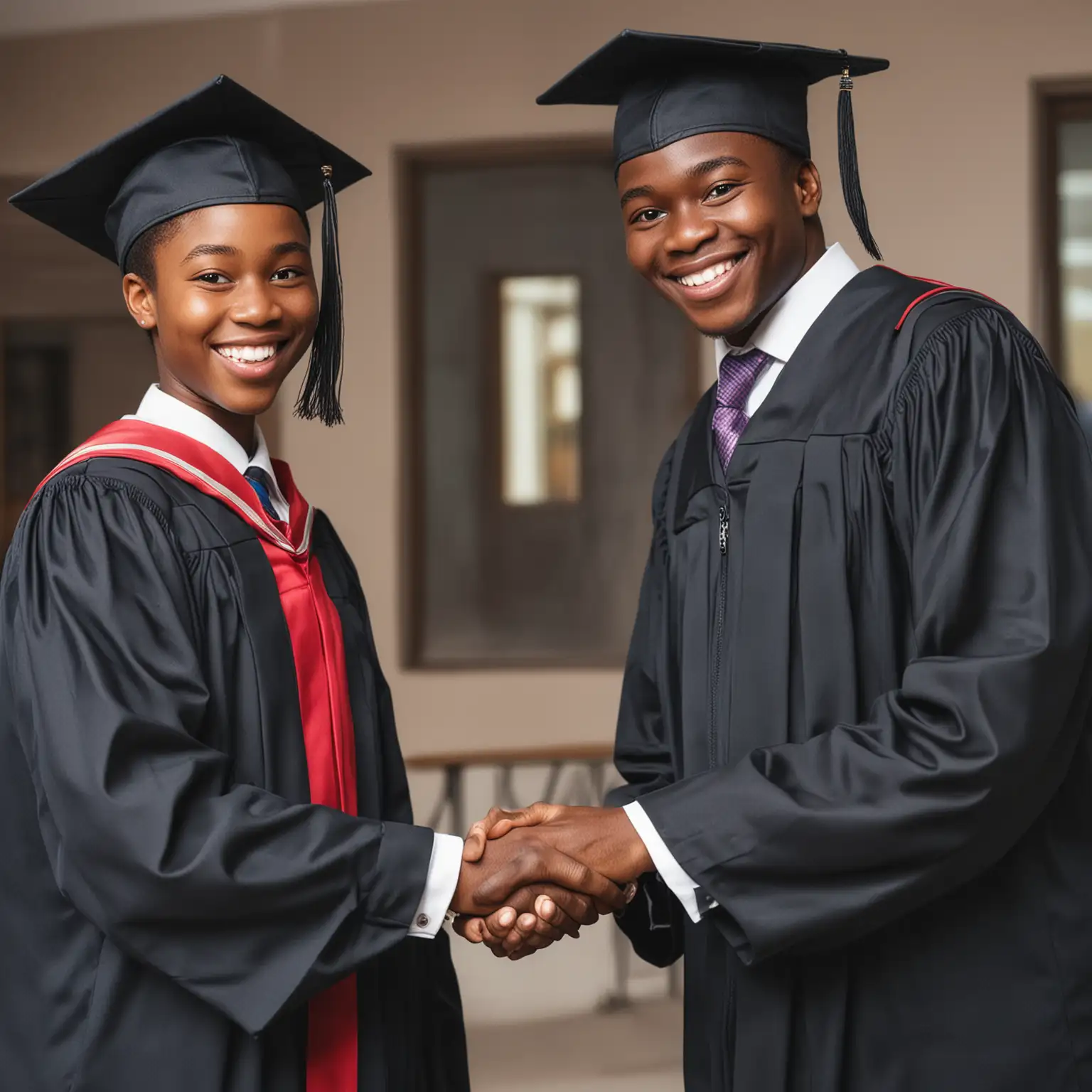 Nigerian Student Graduation Ceremony with Business Person