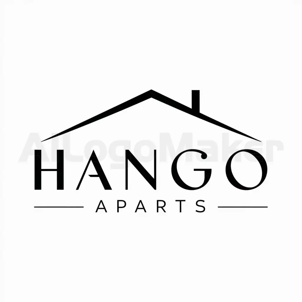 LOGO-Design-for-HANGO-APARTS-Minimalistic-Doma-and-Kvartiry-Symbol-on-Clear-Background