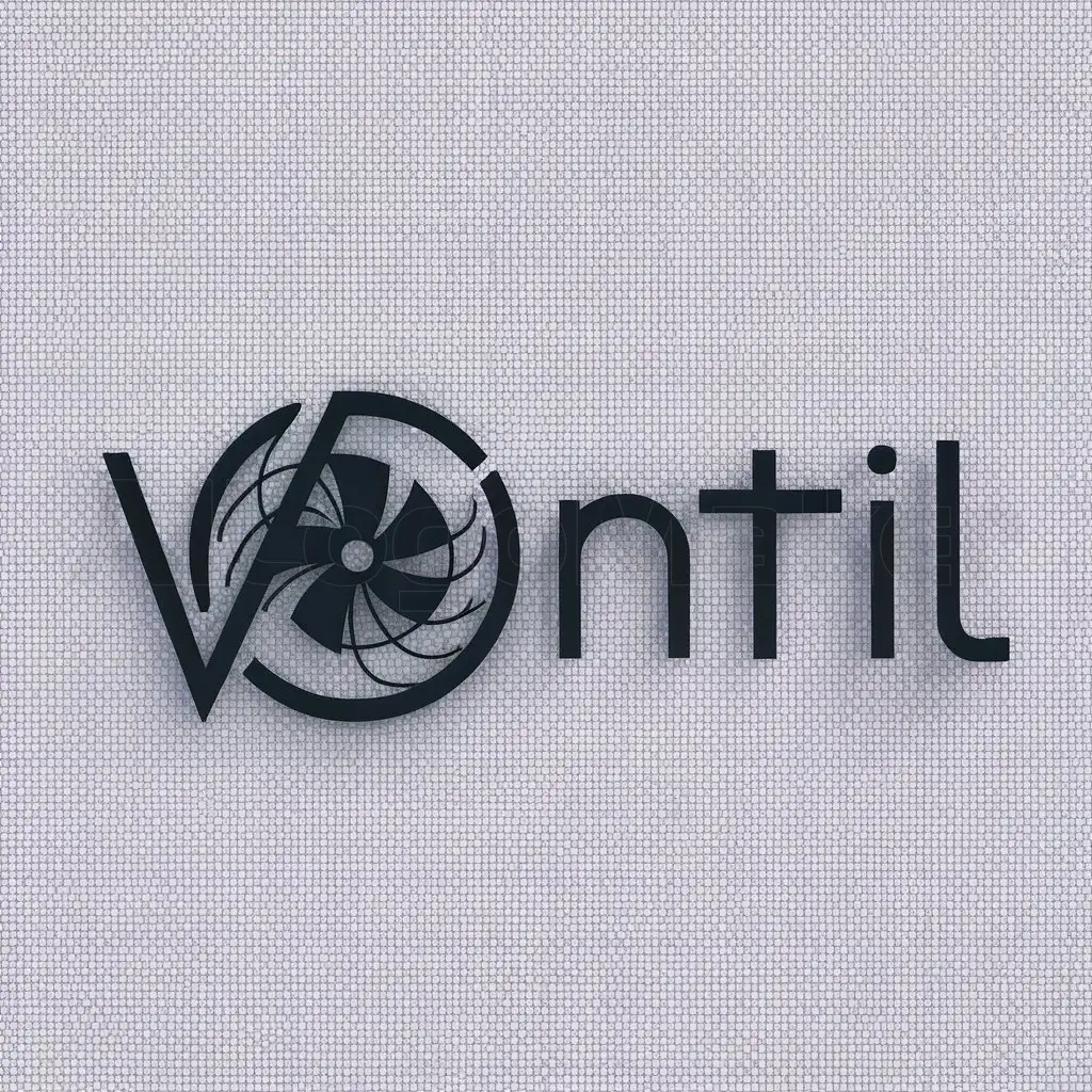 a logo design,with the text "Ventil", main symbol:ventilator,Minimalistic,clear background