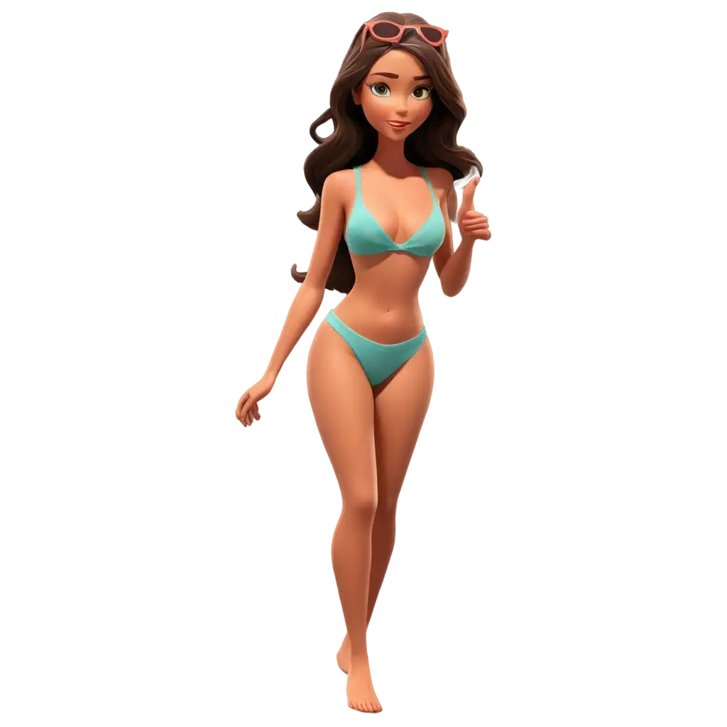 bikini girl animated