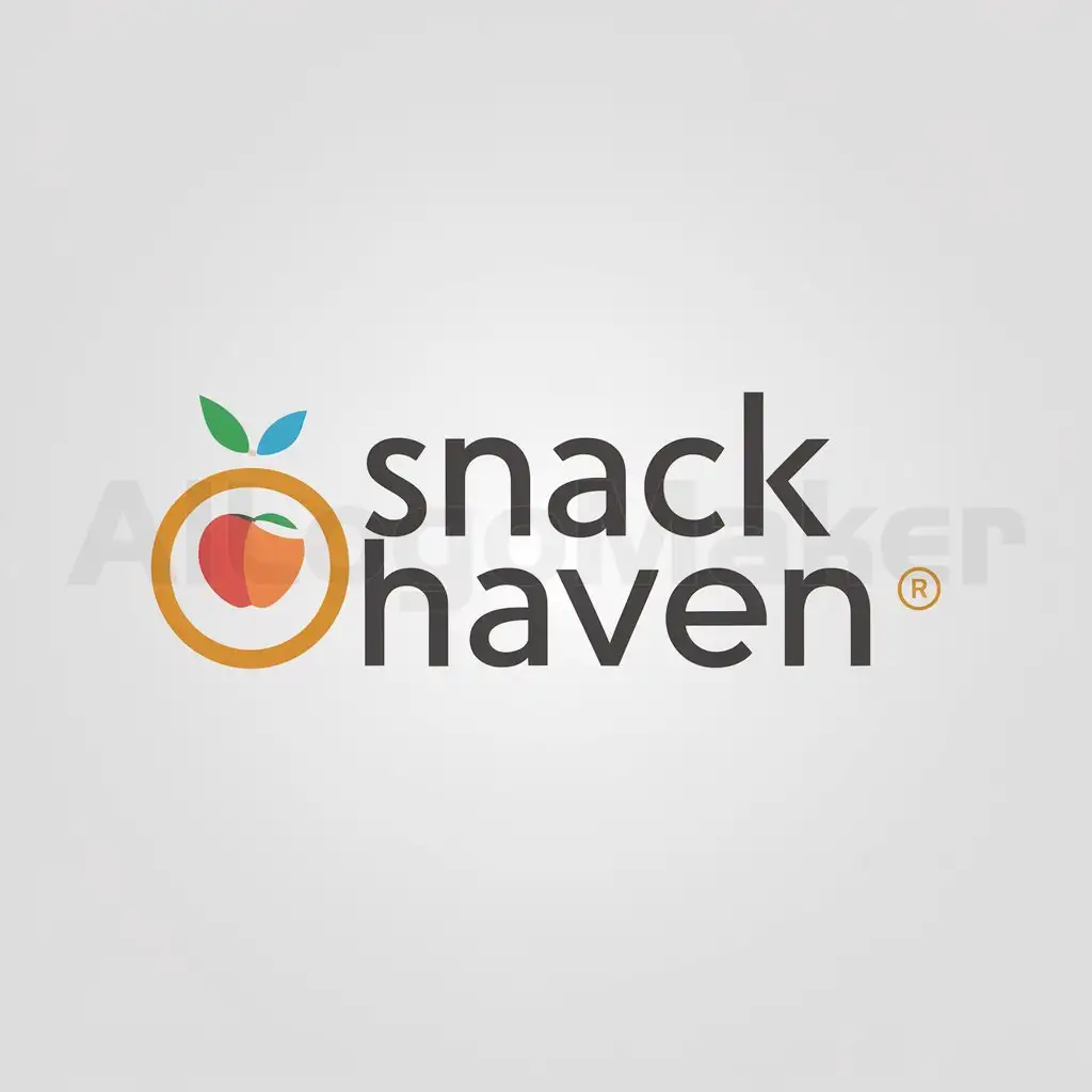 a logo design,with the text "snack haven", main symbol:fruit,Minimalistic,be used in food industry,clear background