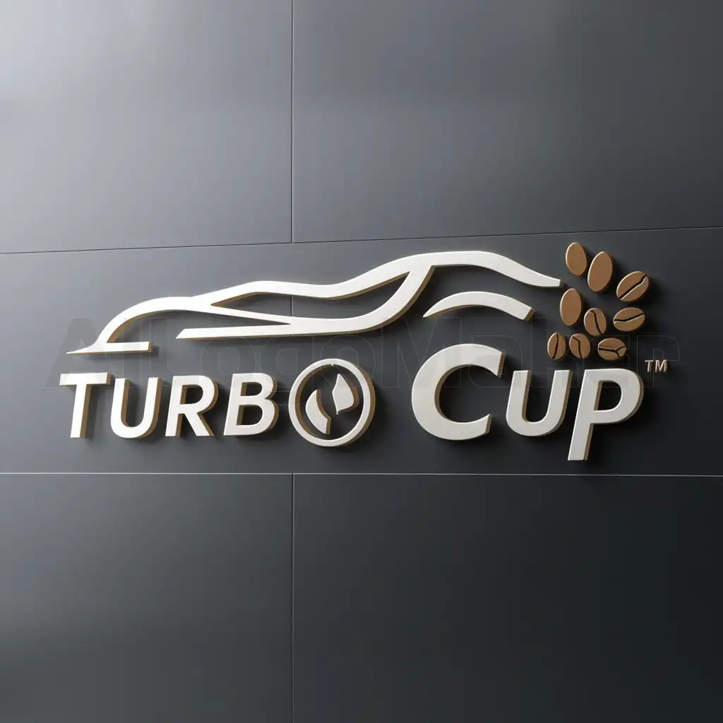 LOGO-Design-For-Turbo-Cup-Turbine-Car-Coffee-Beans-Theme