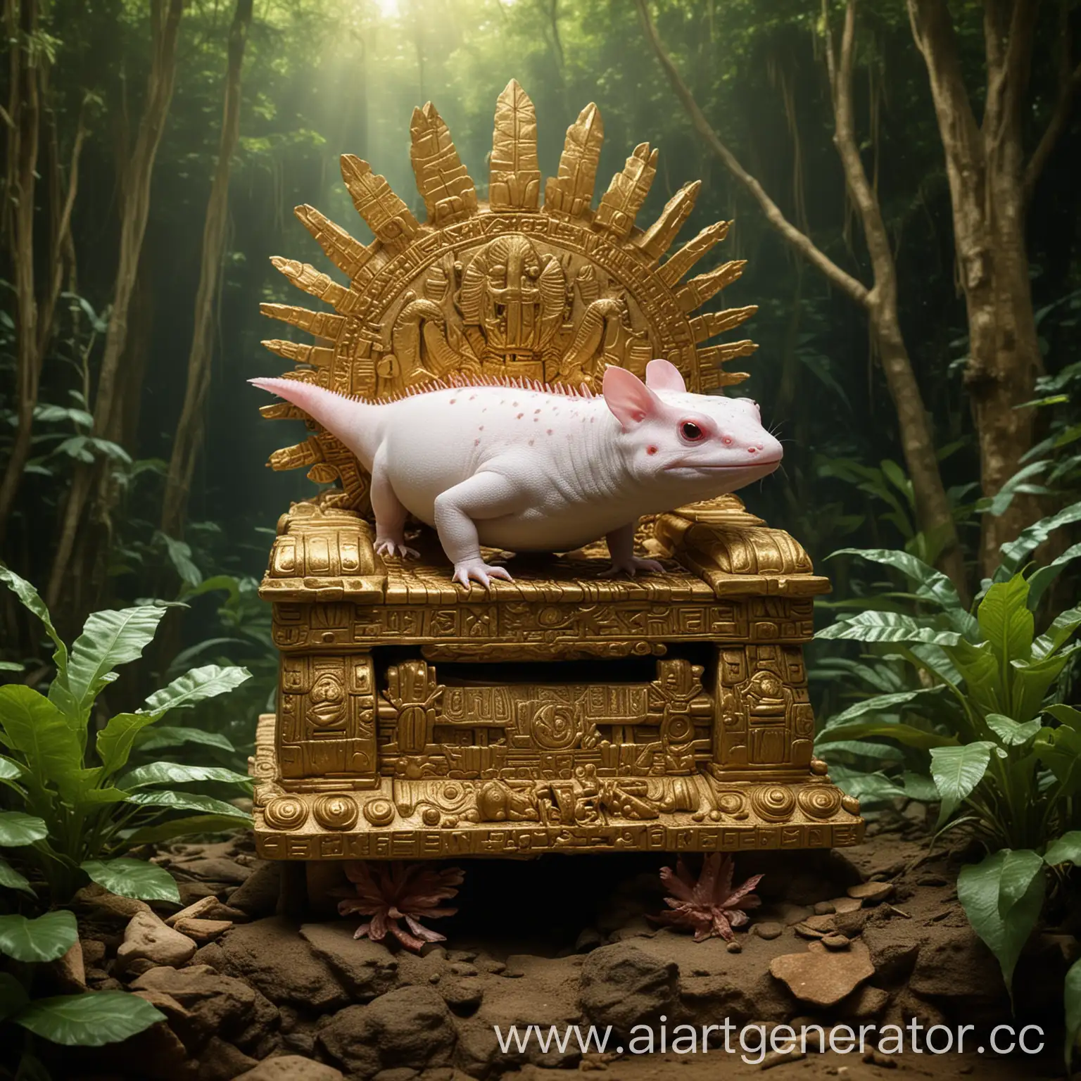 Golden-Throne-of-Axolotl-in-Aztec-Jungle
