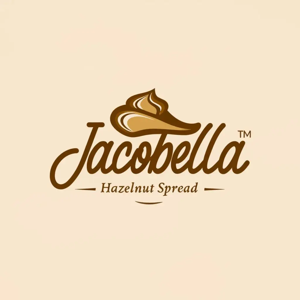 a logo design,with the text "JACOBELLA", main symbol:hazelnut spread cream,Minimalistic,be used in Restaurant industry,clear background
