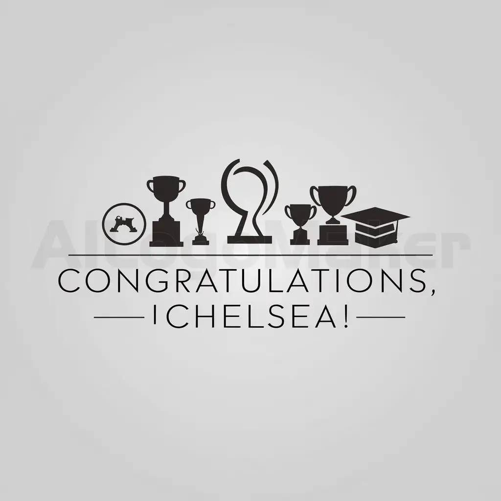 a logo design,with the text "Congratulations Chelsesa", main symbol:academic award, trophies, academic designs,Minimalistic,clear background