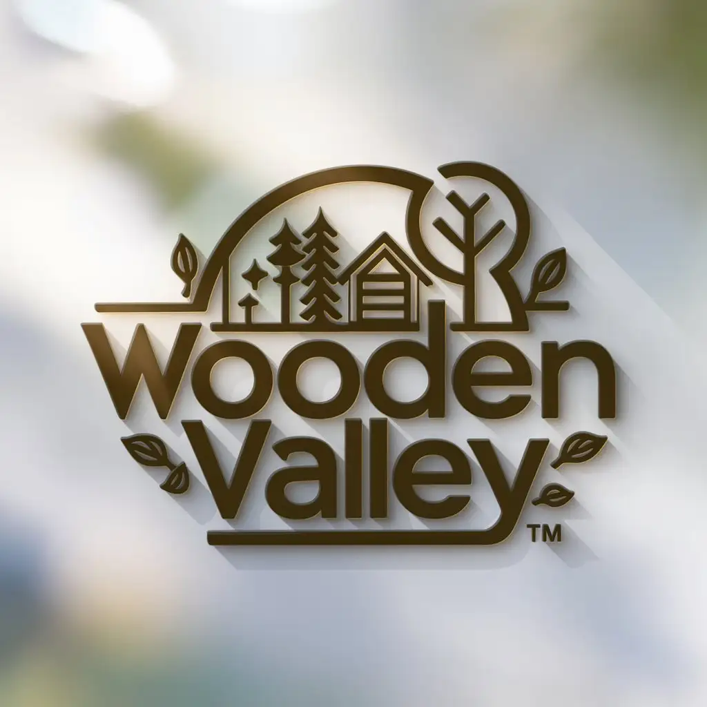 a logo design,with the text "Wooden Valley", main symbol:forest products,Moderate,clear background