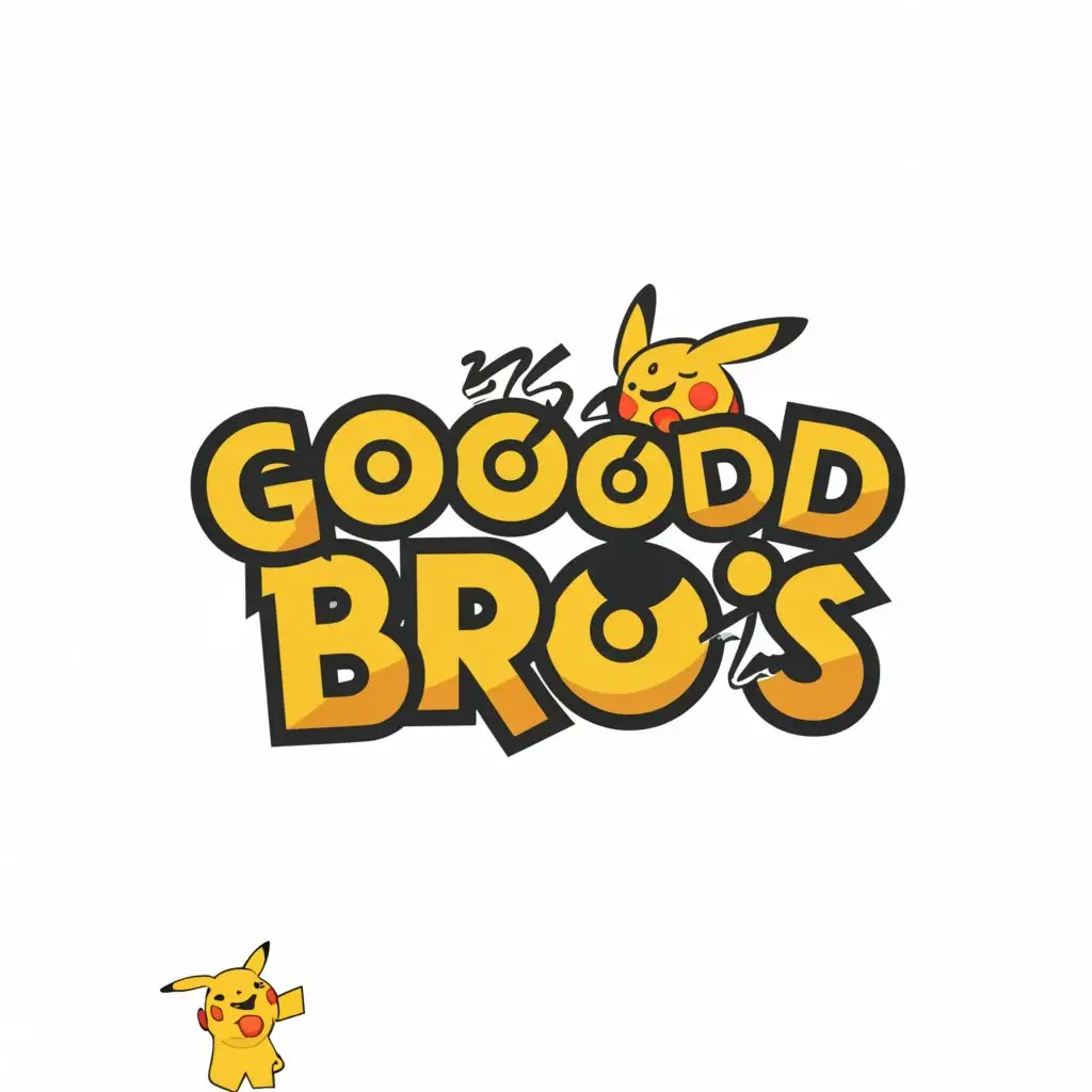 a logo design,with the text "Good Bro’s", main symbol:Pokemon inspired background,complex,be used in Others industry,clear background
