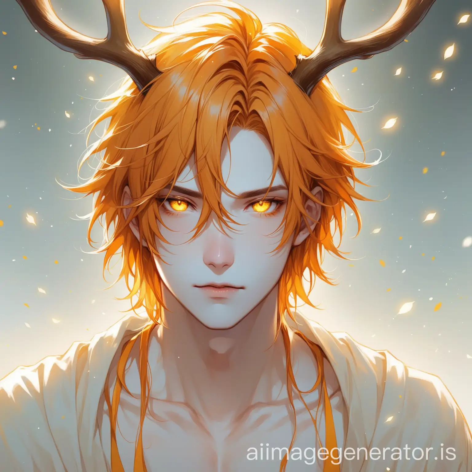 Ethereal-Male-with-Striking-Yellow-Eyes-and-Antlers