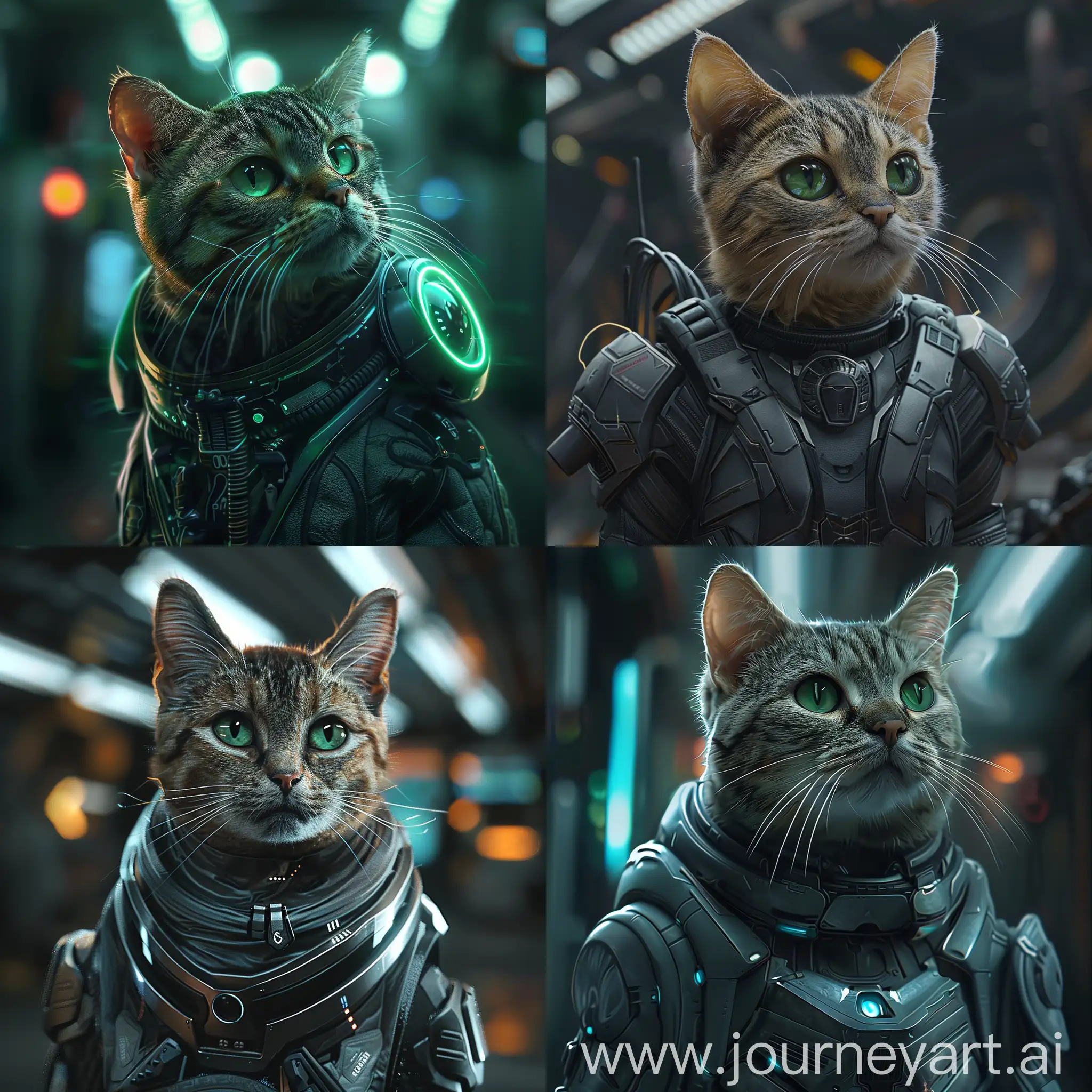 Futuristic-Cat-with-Piercing-Green-Eyes-in-Stylish-Attire