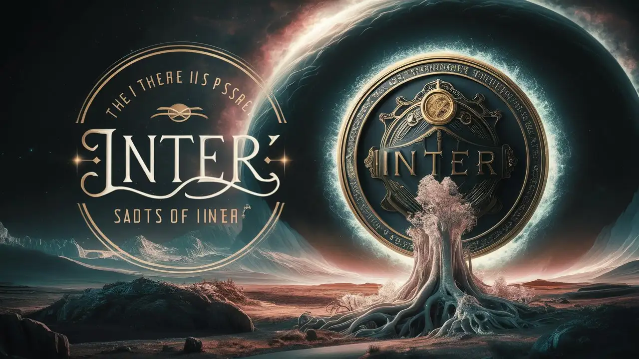 Make a cover for the site. There will be a pre-sale coin "inter". Make a space and mysterious theme for the site. So that the cover for the site is very beautiful and classic. Write: there is a presale of coins "inter". 