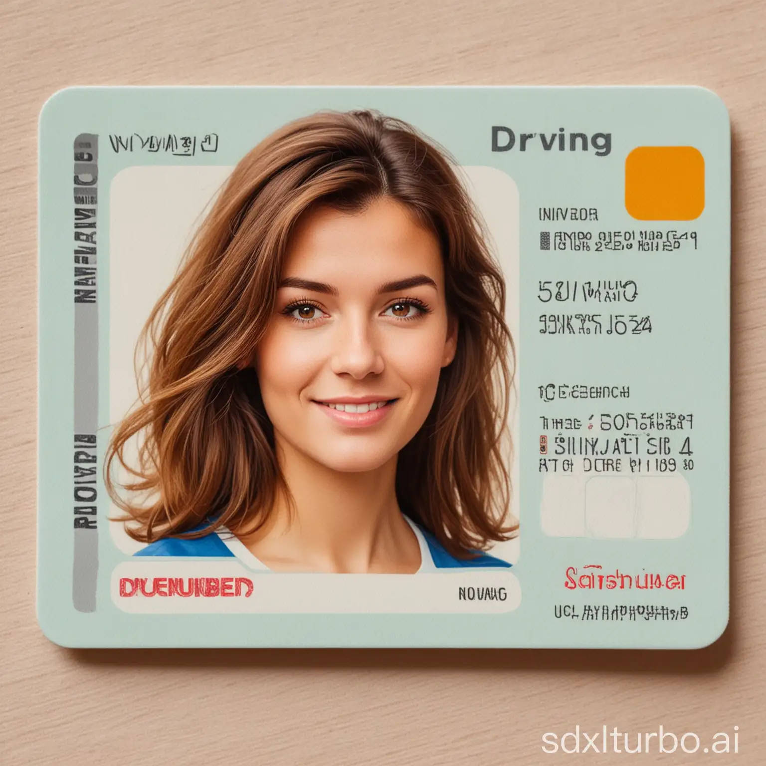 driving license depicting cute brownhaired dutch woman