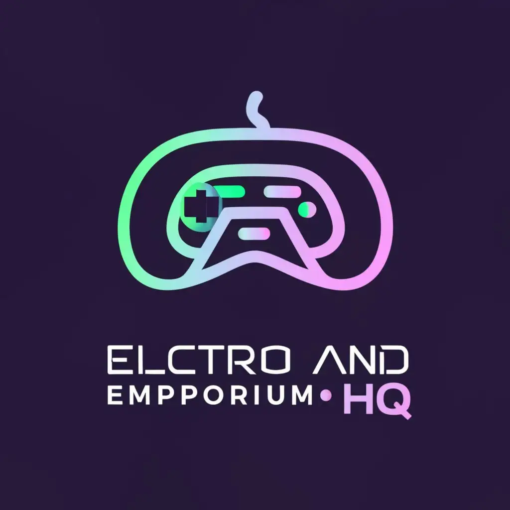 a logo design,with the text "ElectroEmporiumHQ", main symbol:gamers console,complex,be used in Technology industry,clear background
