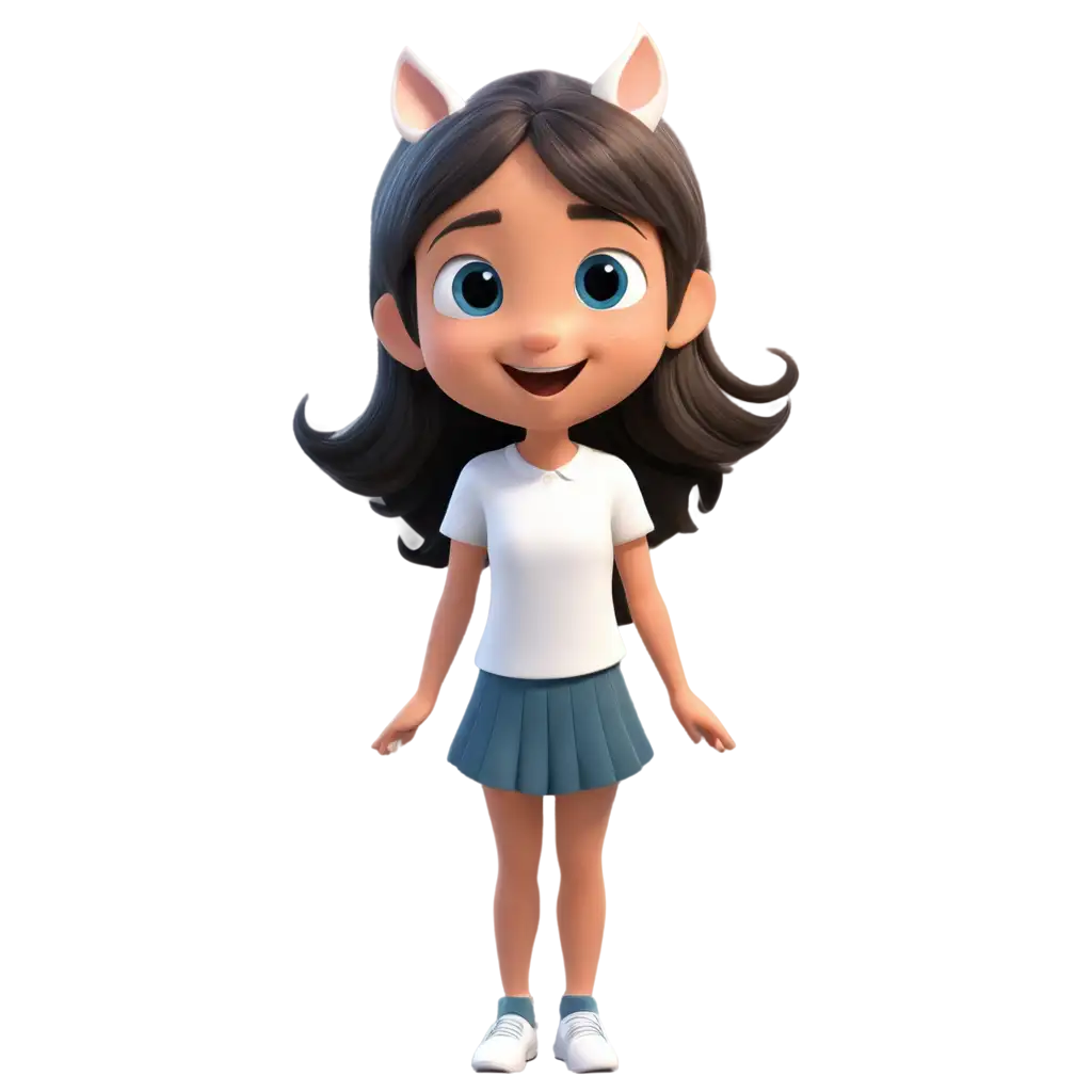 Adorable-Cartoon-Girl-PNG-Enhance-Your-Designs-with-a-Charming-Character