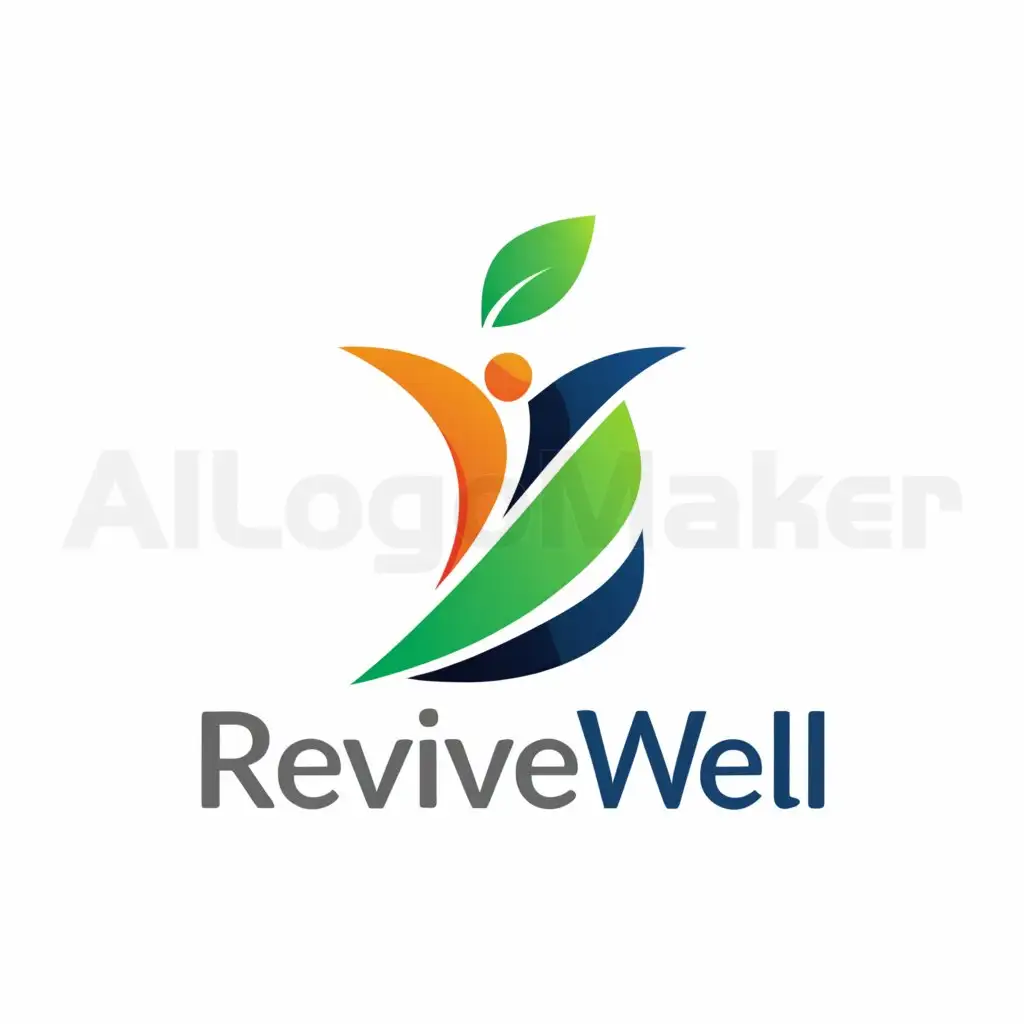 LOGO-Design-For-Revive-Well-Empowering-Fitness-with-Man-and-Leaf-Emblem