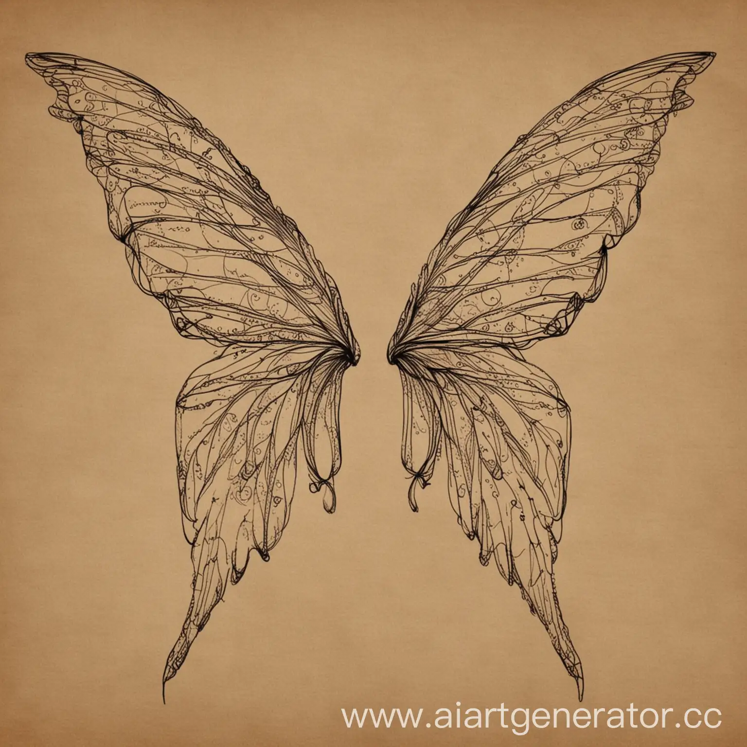 make the pair of drawn fairy wings, yhe style should be just like on the photo