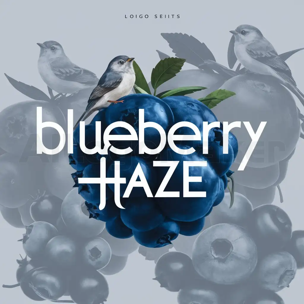 LOGO-Design-For-Blueberry-Haze-Vibrant-Blueberry-and-Bird-Motif-on-a-Clear-Background