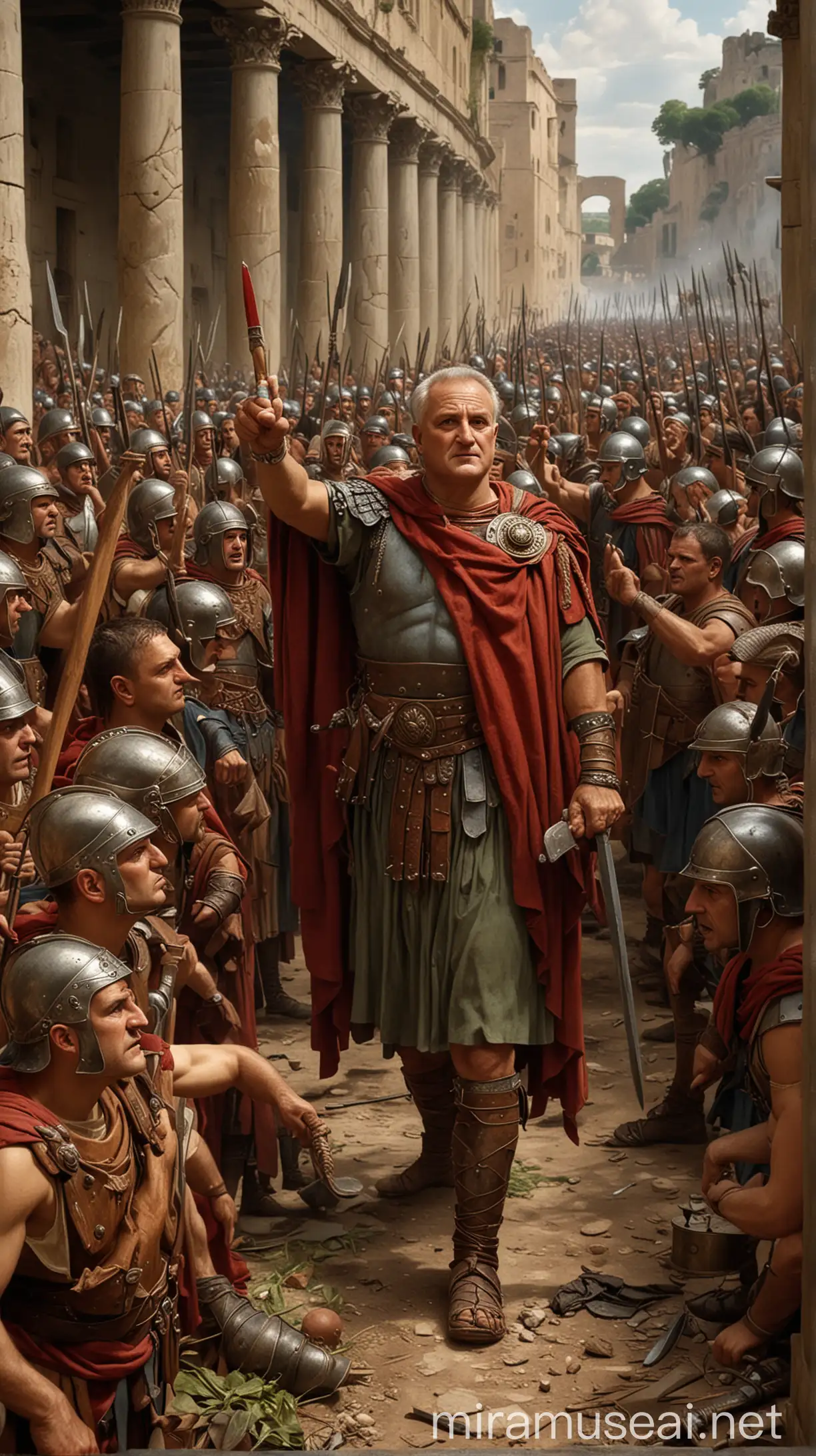 Vespasian Commanding Legion Triumph of Humble Origins