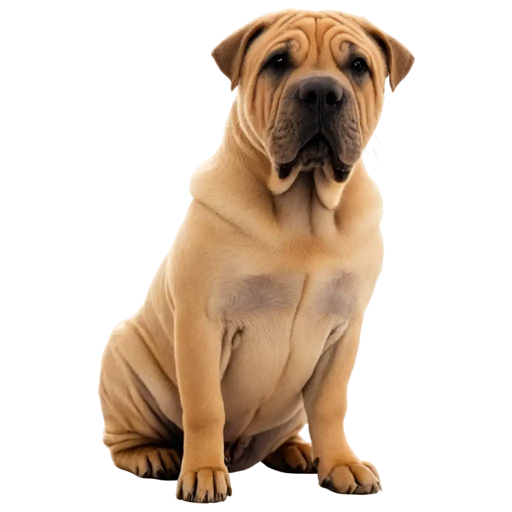 Exquisite-Sitting-Shar-Pei-Dog-PNG-A-Captivating-Image-of-the-Elegant-Breed