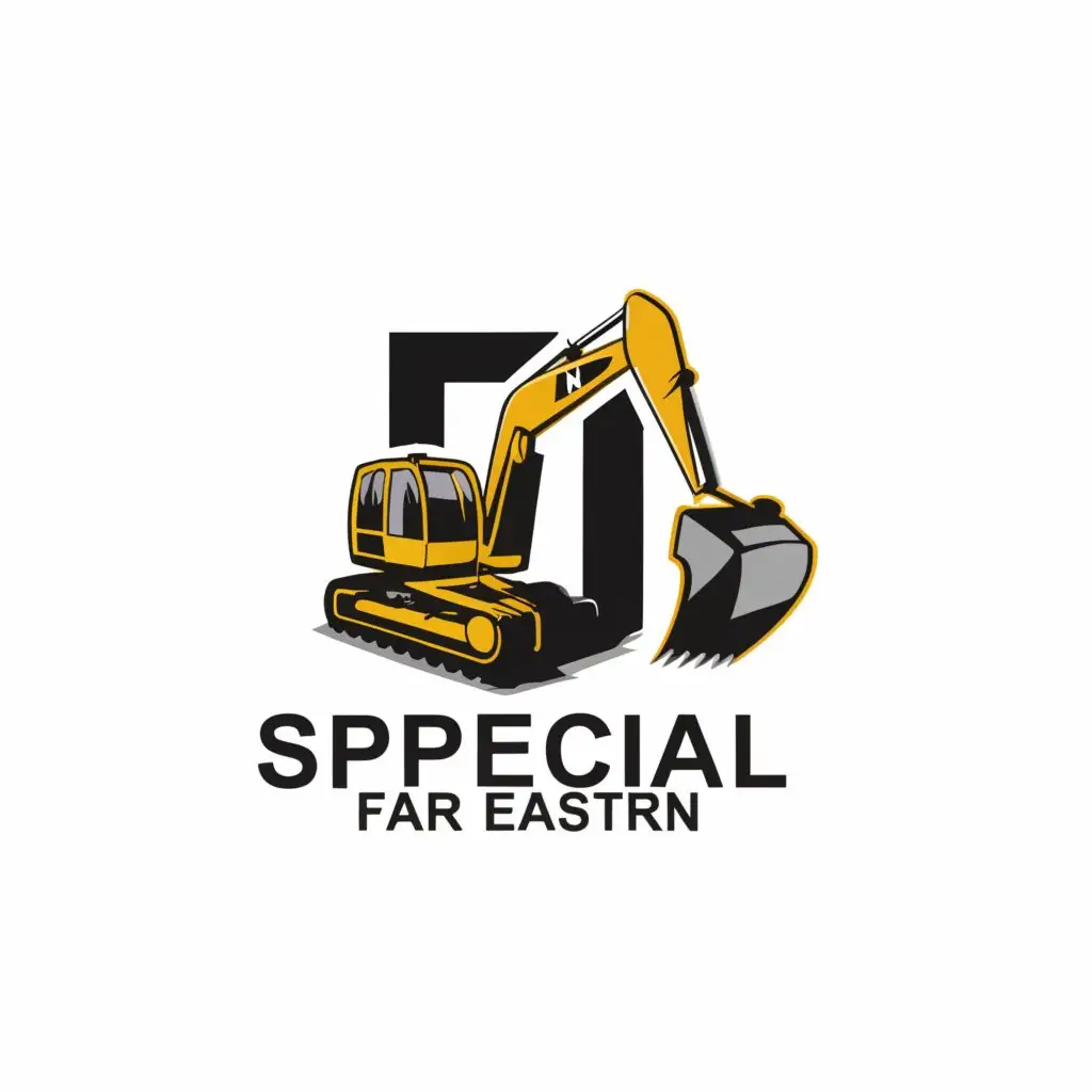 LOGO-Design-For-Special-Far-Eastern-Bold-Text-with-Excavator-Symbol-for-Construction-Industry