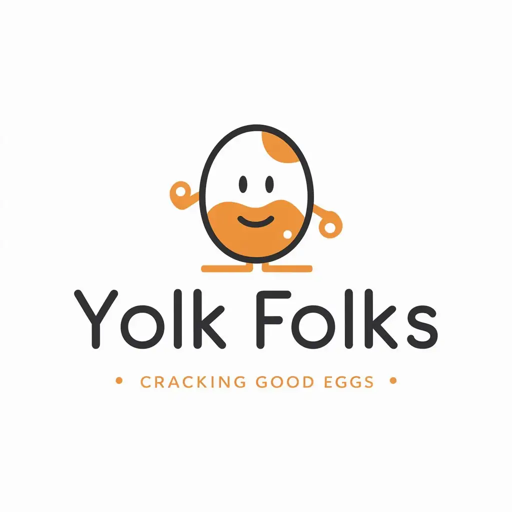 a logo design,with the text 'Yolk Folks', main symbol:Egg,Moderate,be used in Cracking Good Eggs,clear background