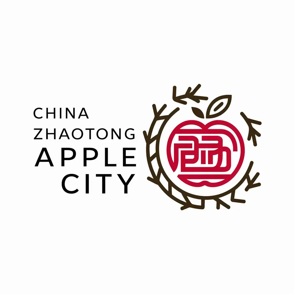 a logo design,with the text "China Zhaotong Apple City", main symbol:Apple,complex,be used in Retail industry,clear background