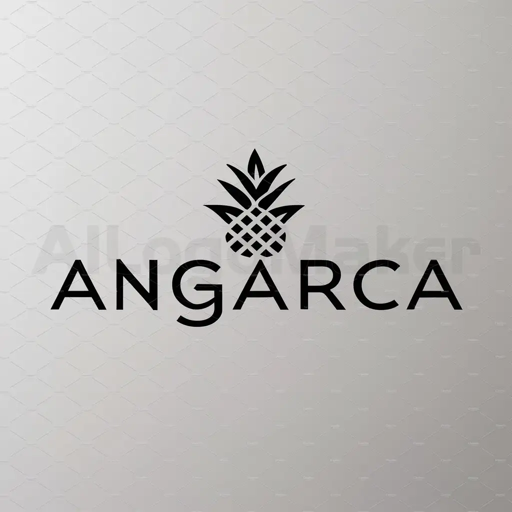 a logo design,with the text "Angarca", main symbol:una hoja de piña,Moderate,clear background