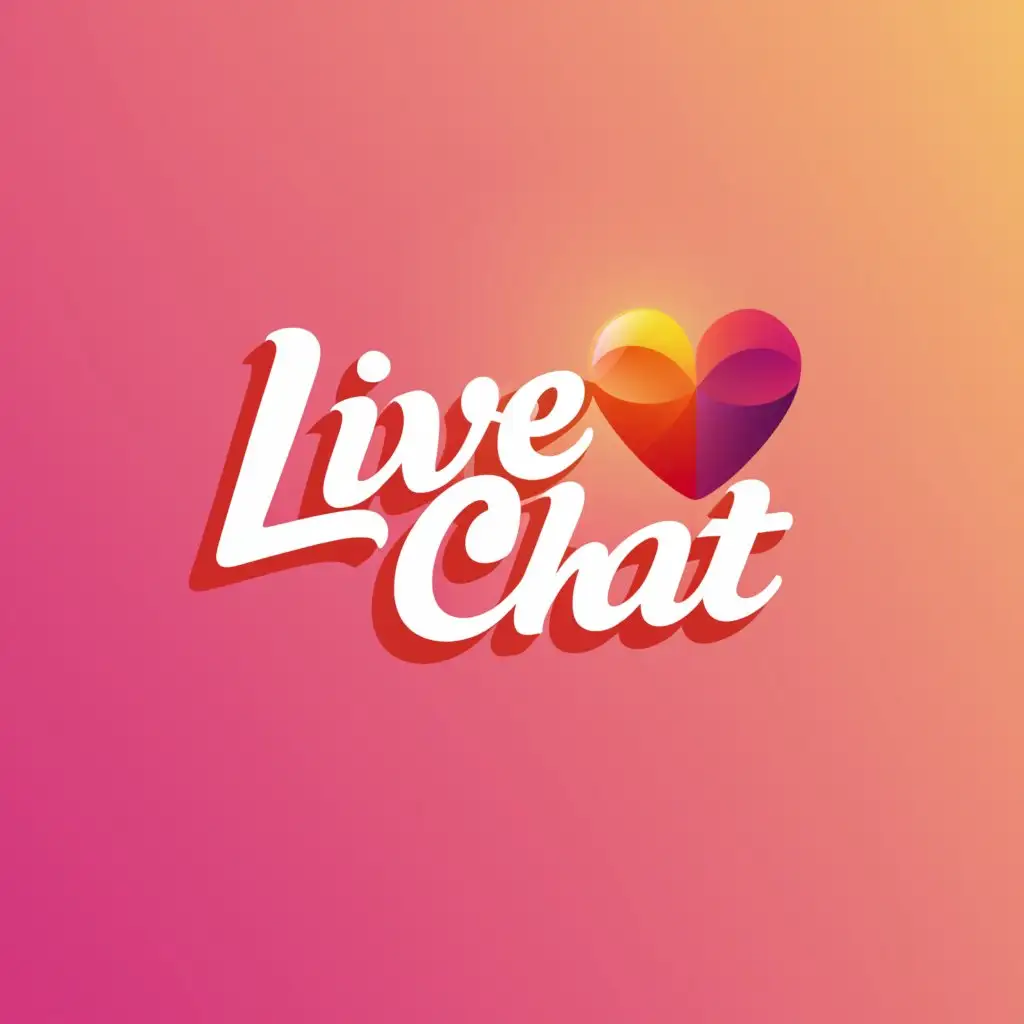 a logo design,with the text "Live Chat", main symbol:Heart,Moderate,be used in Gaming industry,clear background