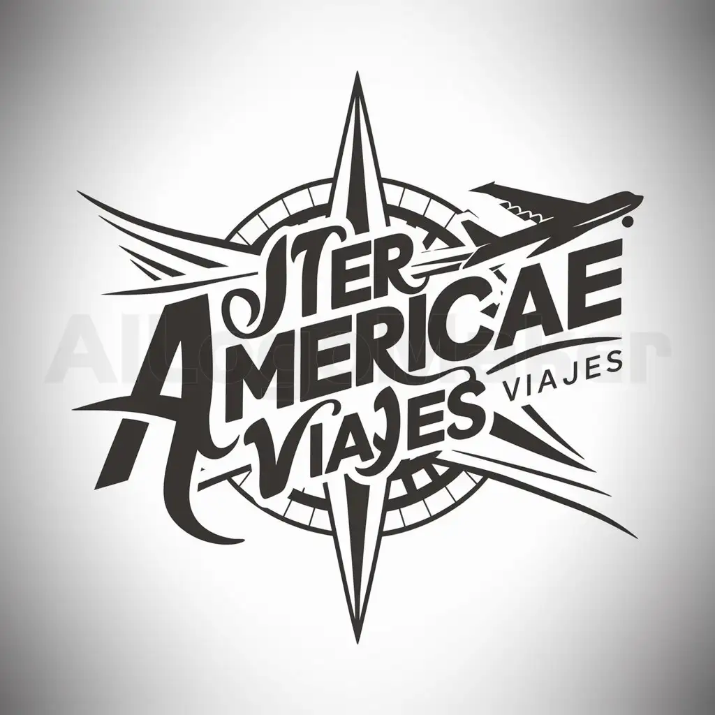 a logo design,with the text "ITER AMERICAE VIAJES", main symbol:a logo for a travel agency to be named ITER AMERICAE TRAVELS. need a unique logo for a travel agency,complex,be used in Travel industry,clear background