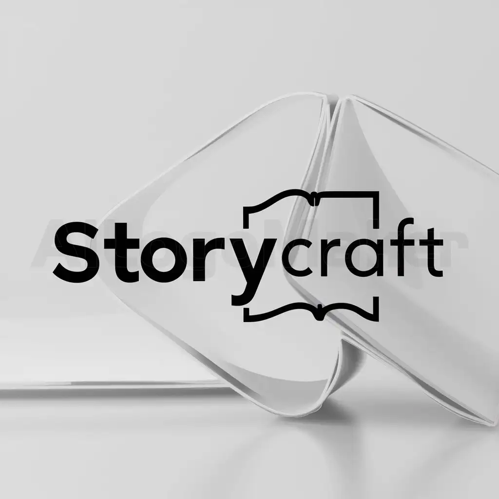LOGO-Design-For-StoryCraft-Minimalistic-Logo-Featuring-a-Book-on-Clear-Background