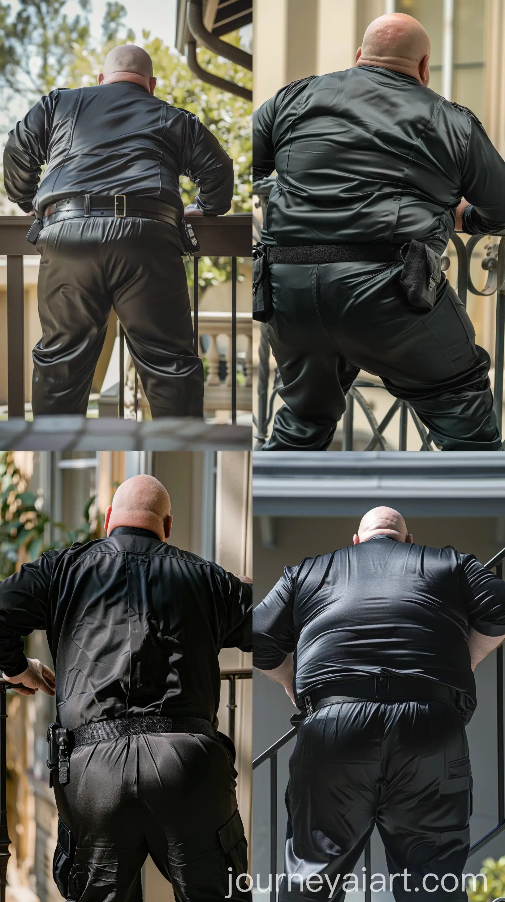 Elderly-Security-Guard-Contemplating-Outdoors
