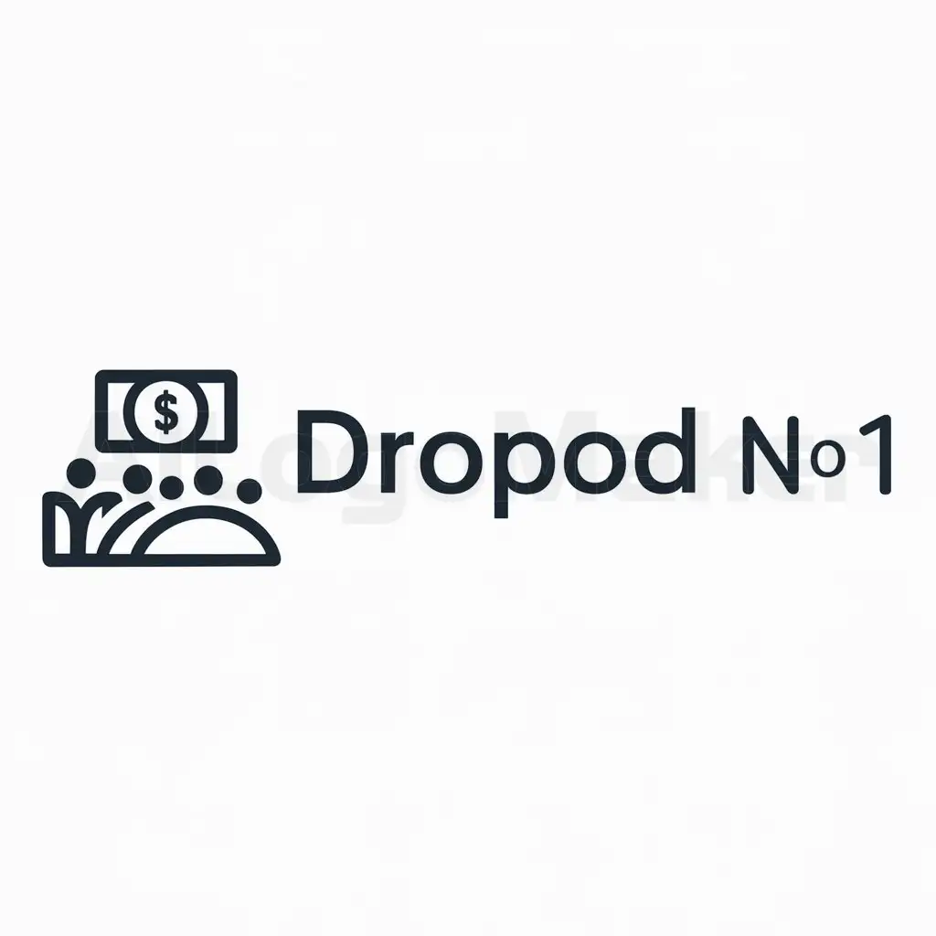 a logo design,with the text "DROPOD №1", main symbol:Money, bank cards, people,Minimalistic,be used in Finance industry,clear background