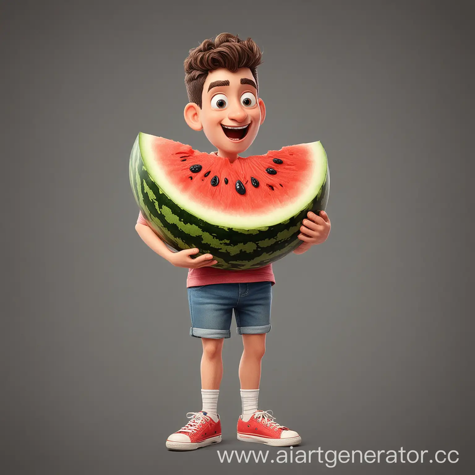 Joyful-Cartoon-Character-Holding-a-Watermelon