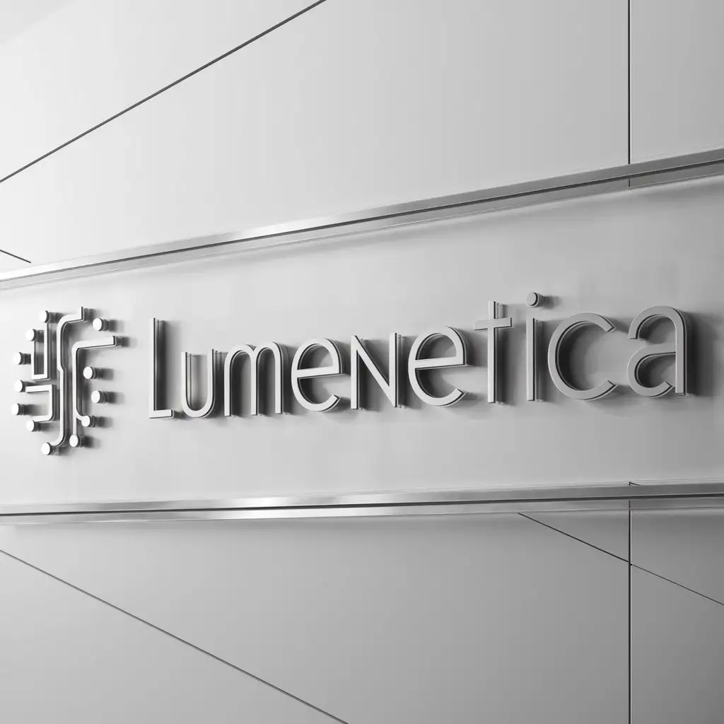 a logo design,with the text "Lumenetica", main symbol:clean geometric shape(s),Moderate,be used in Technology industry,clear background