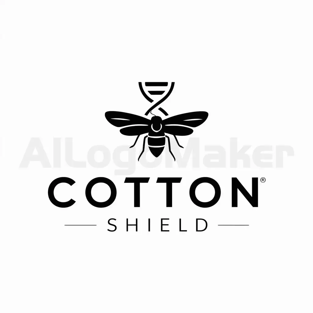 a logo design,with the text "cotton shield", main symbol:DNA and blackfly,Moderate,be used in Medical Dental industry,clear background