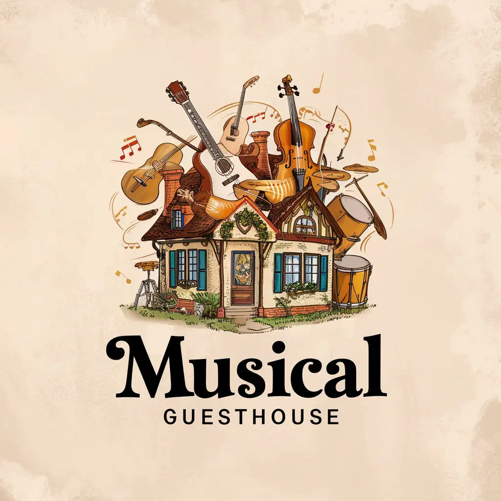 Musical-Living-Room-Logo-Design-with-Instrument-Elements
