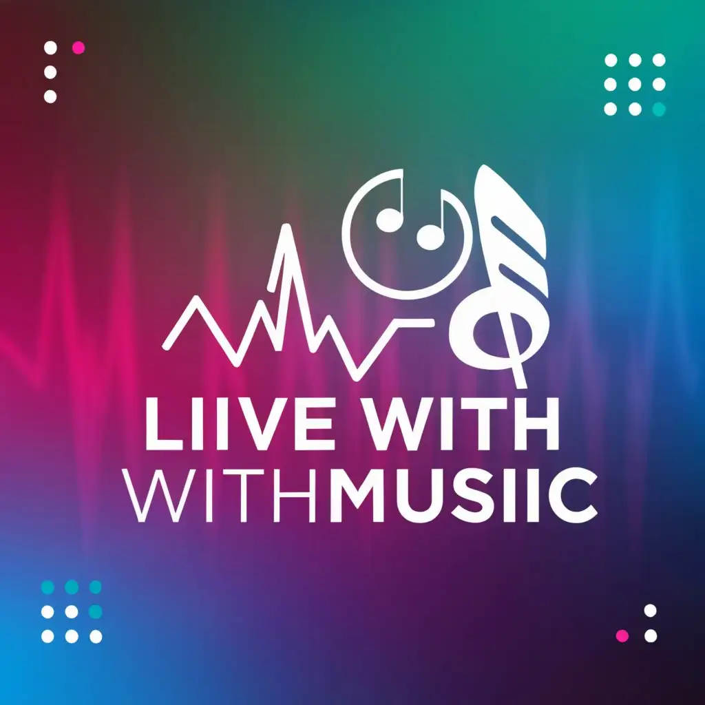 a logo design,with the text "Live with Music", main symbol:ECG,hospital,Music,DJ,BOOMBOX,复杂,be used in 活动 industry,clear background